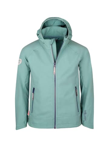 Trollkids Mädchen Softshelljacke "Kvalvika" in Gletschergrün/Marineblau