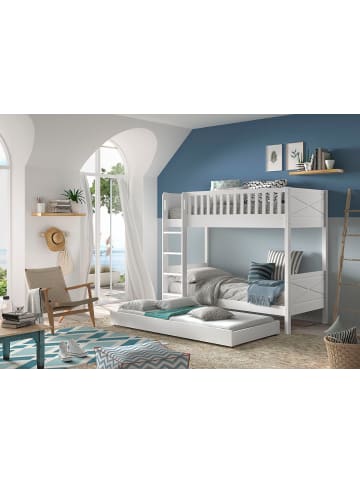 58 aufm Kessel ETAGENBETT Karyl 208x175x105 aus Massivholz in Weiß