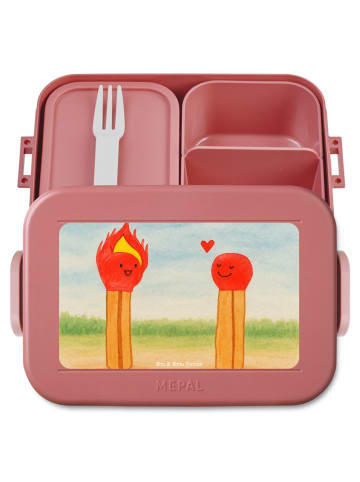 Mr. & Mrs. Panda Snackbox Streichhölzer Design ohne Spruch in Rot Pastell