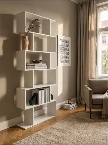 KADIMA DESIGN Bücherregal | Weiß, 70x23.5x190.5cm, 6 Fächer