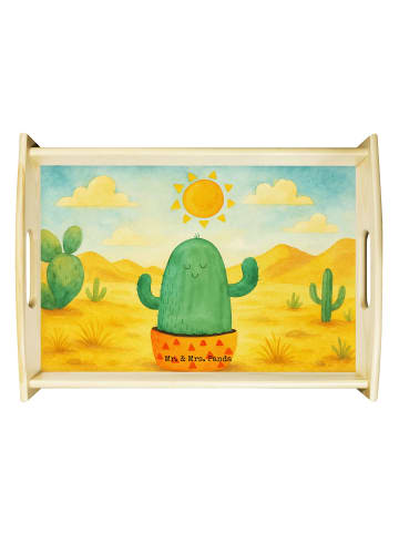 Mr. & Mrs. Panda Servier Tablett Kaktus Sonne Design ohne Spruch in Weiß