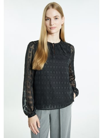 DreiMaster Damen Langarmbluse in Schwarz