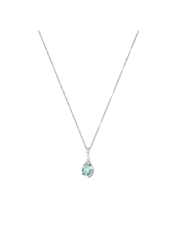Amor Kette mit Anhänger Silber 925, rhodiniert in Grün