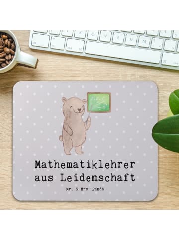 Mr. & Mrs. Panda Mauspad Mathematiklehrer Leidenschaft mit Spruch in Grau Pastell