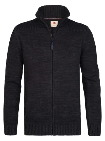 Petrol Industries Melierte Strickjacke aus Baumwolle mit Reißverschluss millford in Schwarz
