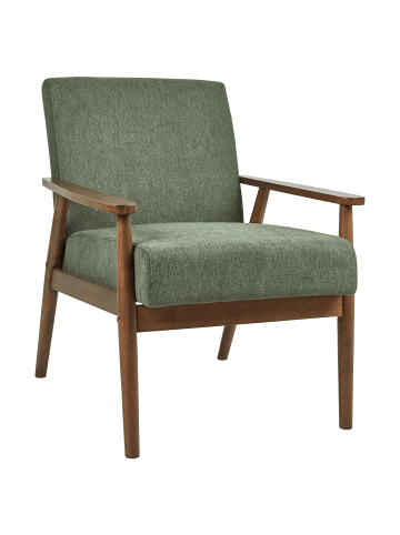 Beliani Sessel ESRUM in Grün/Braun - (W) 62 x (H) 79 x (L) 80 cm