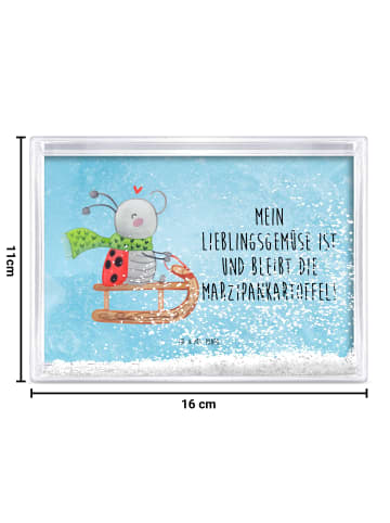 Mr. & Mrs. Panda Bilderrahmen Smörle Rodeln mit Spruch in Eisblau