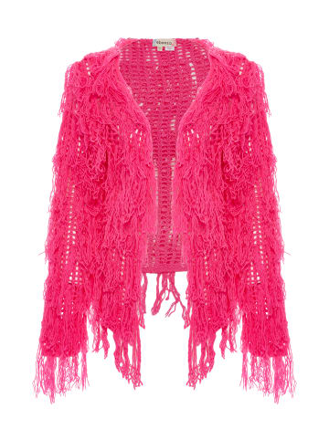 ebeeza Damen Gehäkelte Jacke in PINK