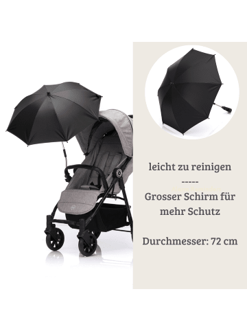fillikid Sonnenschirm Exklusiv für Kinderwagen & Buggys in Schwarz