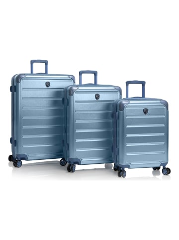 Heys Alumix 4 Rollen Kofferset 3-teilig mit Dehnfalte in icy blue