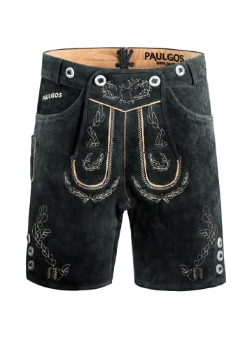 PAULGOS Lederhose Kurz Echtleder HK1 in Grau