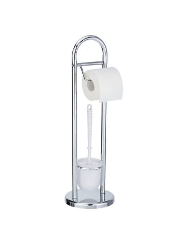 Wenko Badständer SIENA, 2-in-1 in Silbern, (B) 19 x (H) 63 cm