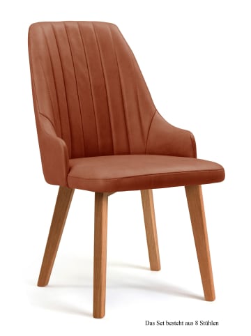 58 aufm Kessel ESSZIMMERSTUHL (8er-Set) Daryl 52x91x60 Eiche geölt/Cognac