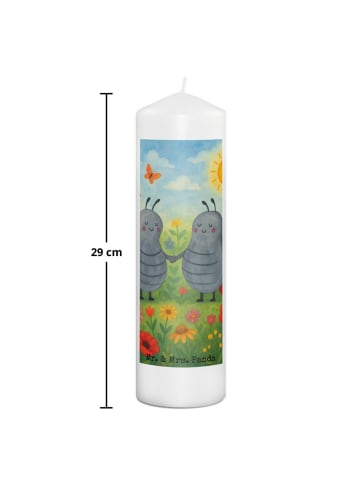 Mr. & Mrs. Panda Kerze Sternzeichen Zwilling Design ohne Spruch in Weiß