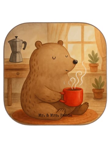 Mr. & Mrs. Panda Untersetzer Bär Morgenkaffee Design ohne Spruch in Weiß