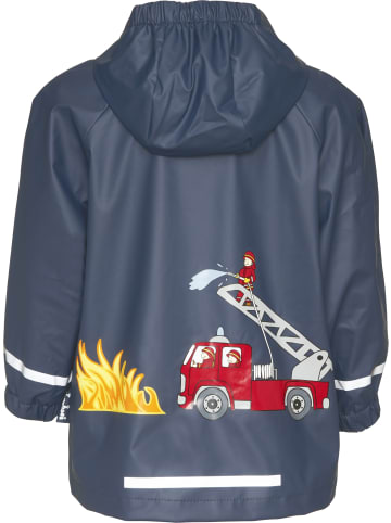 Playshoes Kinder Regenjacke "Regen-Mantel Feuerwehr" in Blau