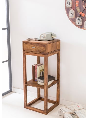 KADIMA DESIGN Beistelltisch | Sheesham, 35x35x90cm, Schublade