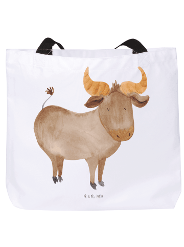 Mr. & Mrs. Panda Strandtasche Sternzeichen Stier ohne Spruch in Weiß