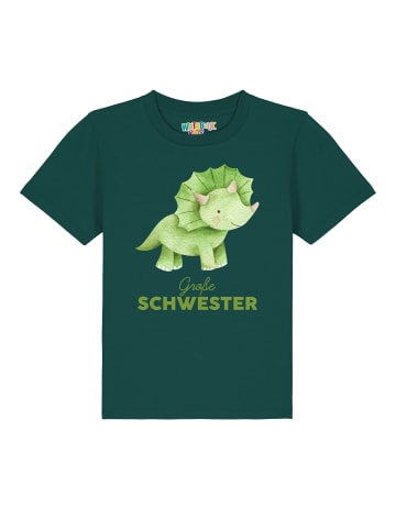 wat? Apparel T-Shirt Dinosaurier 01 Große Schwester in Dunkelgrün