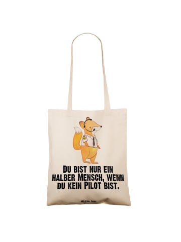 Mr. & Mrs. Panda Tragetasche Pilot Herz mit Spruch in Creme