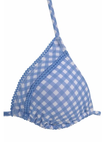 Buffalo Triangel-Bikini-Top in hellblau-kariert