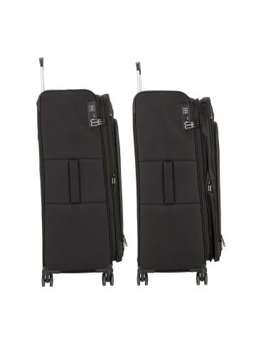 D&N Travel Line 9504 4 Rollen Trolley L 76 cm mit Dehnfalte in black