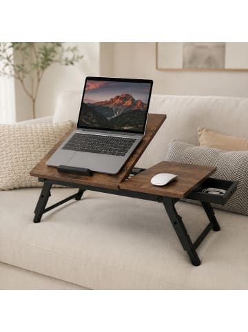 Laptoptisch "Industrial" in Dunkelbraun/ Schwarz