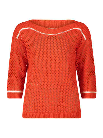 Betty Barclay Lochstrick-Pullover mit Strickdetails in Patch Red/White