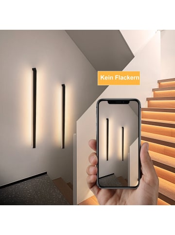 ZMH Wandleuchte LED in schwarz moderne 3000-6500K dimmbar Hallampe 15W L 100CM