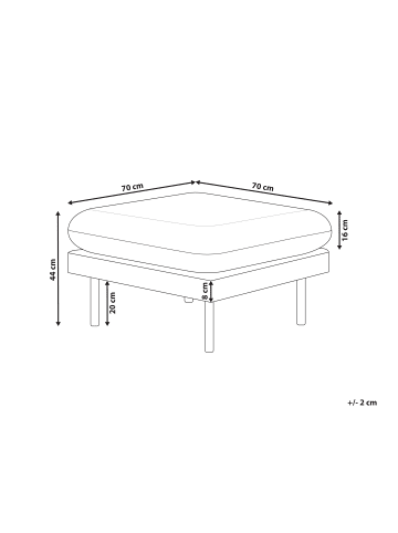 Beliani Ottomane VINTERBRO in Beige/Schwarz - (W) 70 x (H) 44 x (L) 70 cm