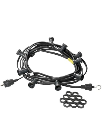 SATISFIRE Garten Party Lichterkette Illu für Außen 10x E27 Fassung 5m schwarz