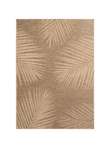 KADIMA DESIGN Teppich In-/Outdoor Jute-Optik Flachgewebe Blattmuster Polypropylen