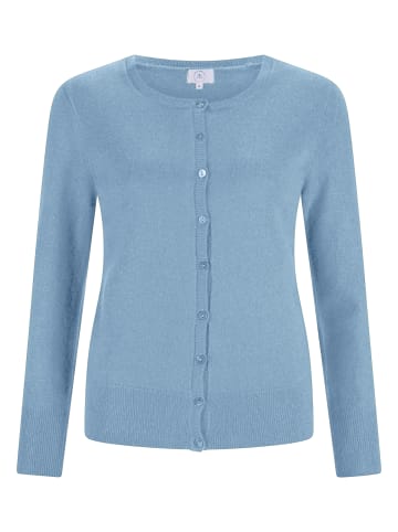 CASH-MERE.CH Cardigan Rundhals in Hellblau