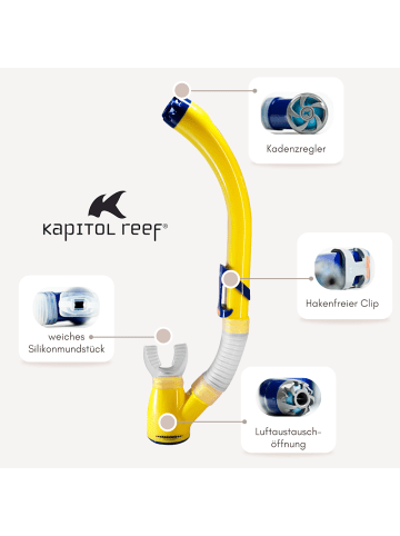 Kapitol Reef Schnorchel Ventilschnorchel Tauchen Kapitol Reef Profiqualität gelb