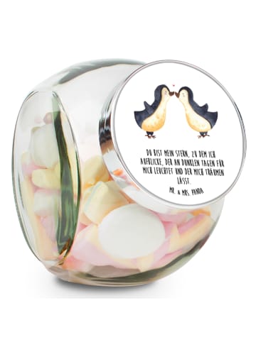 Mr. & Mrs. Panda Teedose Pinguin Liebe mit Spruch in Weiß