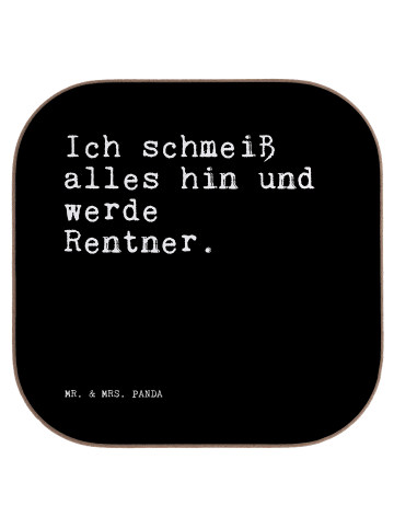 Mr. & Mrs. Panda Bierdeckel Ich schmeiß alles hin... mit Spruch in Schwarz