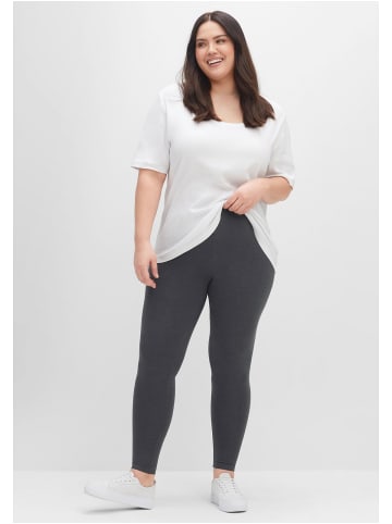 sheego Leggings in anthrazit meliert