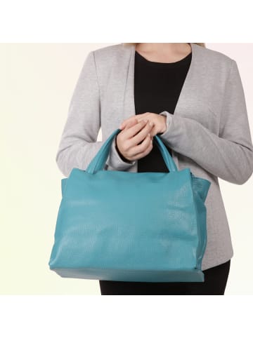 Toscanto Leder Handtasche Toscanto Tasche türkis ca. 36cm