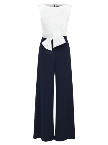 Vera Mont Jumpsuit mit weitem Bein in Dunkelblau/Weiß