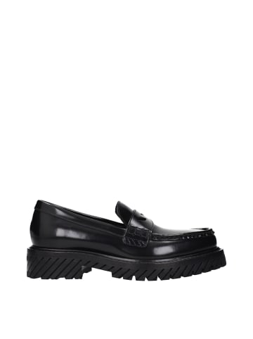 Off-White Schwarz Leder Slip-On Loafer