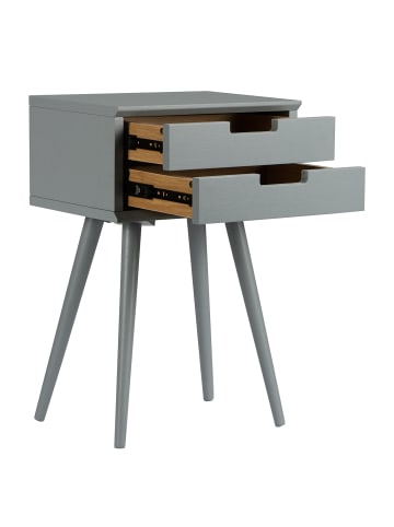 home24 Nachttisch Mitrana mit 2 Schubladen in Grau