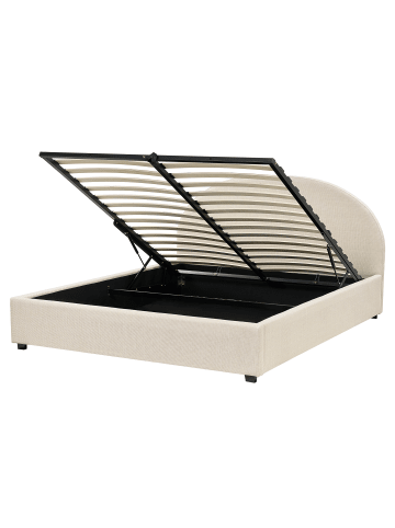 Beliani Doppelbett VAUCLUSE in Beige - (W) 174 x (H) 112 x (L) 214 cm