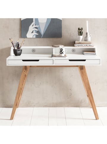 KADIMA DESIGN Schreibtisch 110 x 85 x 60 cm MDF-Holz skandinavisch weiß matt