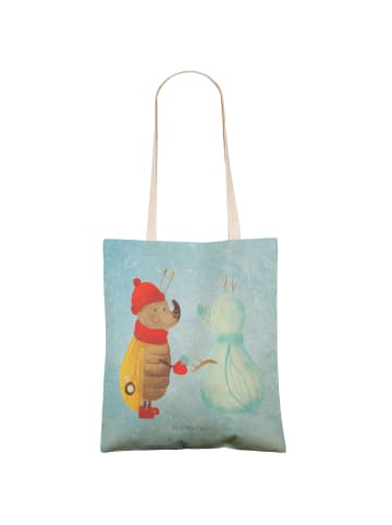 Mr. & Mrs. Panda Stofftasche Nachtfalter Schneemann ohne Spruch in Eisblau