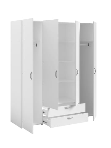 58 aufm Kessel KLEIDERSCHRANK 4-trg. Parisot Daily 1 Holzdekor Weiß