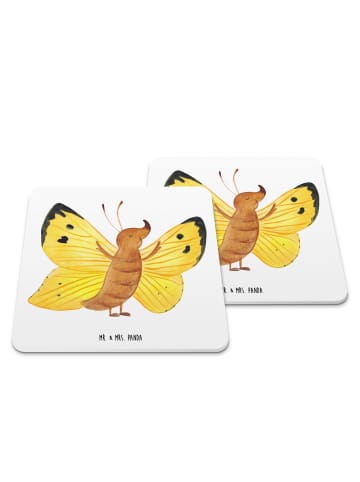 Mr. & Mrs. Panda Untersetzer für Gläser Schmetterling Zitronenfa... in Weiß