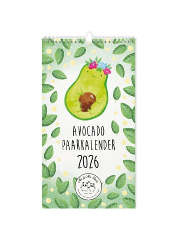 Mr. & Mrs. Panda Kalender 2026 Avocado Collection mit Spruch in Weiß