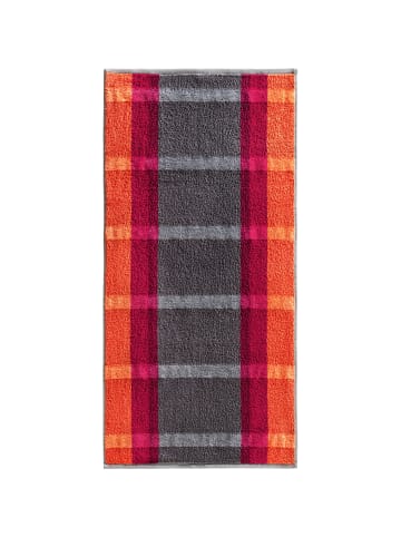 Erwin Müller Jacquard Handtuch-Set 4er-Pack in orange/grau