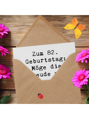 Mr. & Mrs. Panda Grußkarte Spruch 82. Geburtstag Freude mit Spruch in Weiß