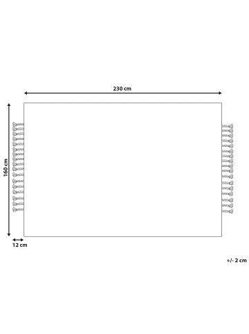 Beliani Geflochtener Teppich HAMZALAR in Beige - (W) 160 x (H) 1.5 x (L) 230 cm